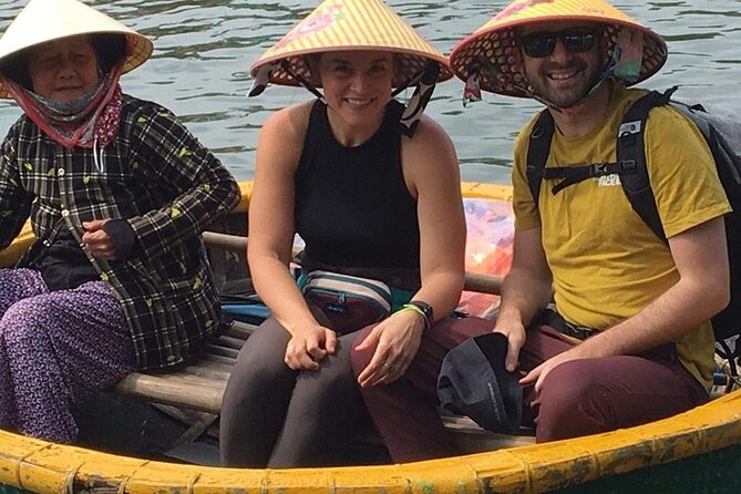 Basket Boat-Buffalo Ride-Farming-Pottery Making &Marble Mountains - Bay Mau Coconut Forest: bamboo basket boat crabbing in the real outdoors