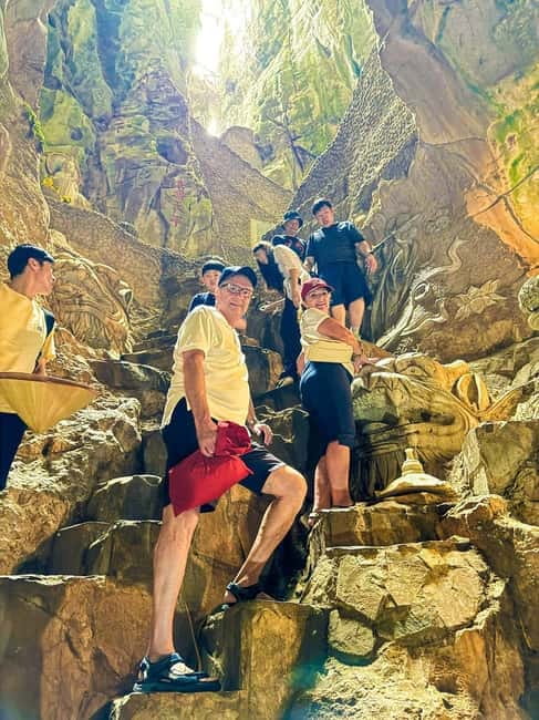 Da Nang: Marble Mountain, Monkey Mountain & Am Phu Cave Tour - Monkey Mountain viewpoints: Lady Buddha, skyline photos, and calmer air