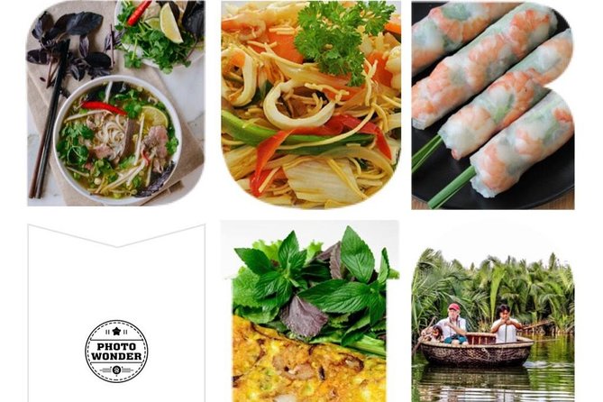 Eco Cooking Class and Basket boat tour from Da Nang/ Hoi An - What you’ll cook: spring rolls, noodles, beef soup, and banh xeo